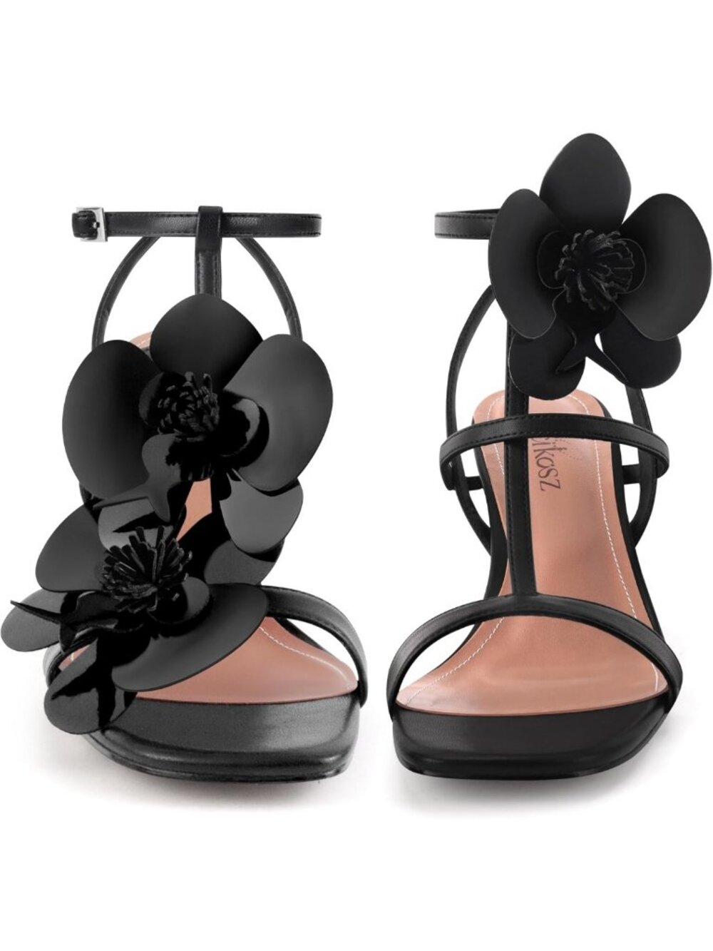 Floral Strappy High Heels Sandals for Women - Comfortable Dressy Shoes